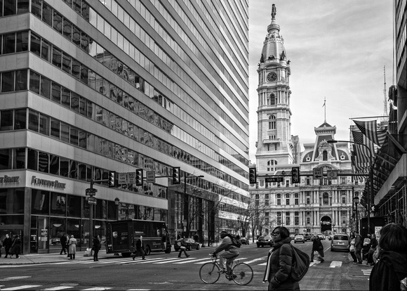 Market and Broad bw-
