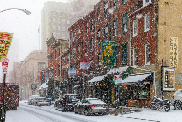 Snowing at Olde City Tattoo -